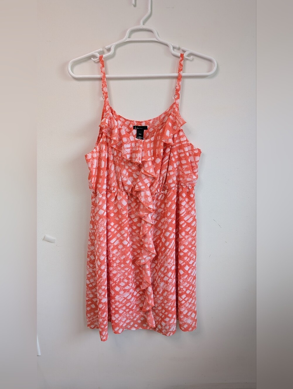 Lane Bryant Coral Pink Ruffle Spaghetti Strap Camisole